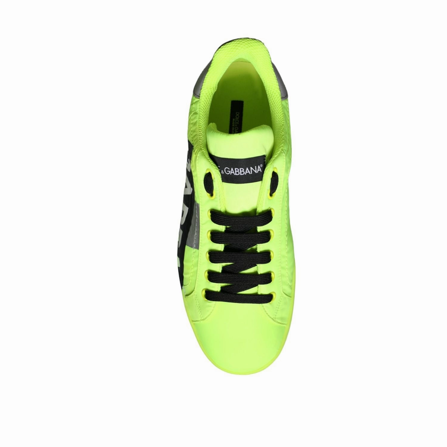 Dolce & Gabbana Neon Green Logo Tape Low Top Sneakers Shoes Bcbs Sneakers