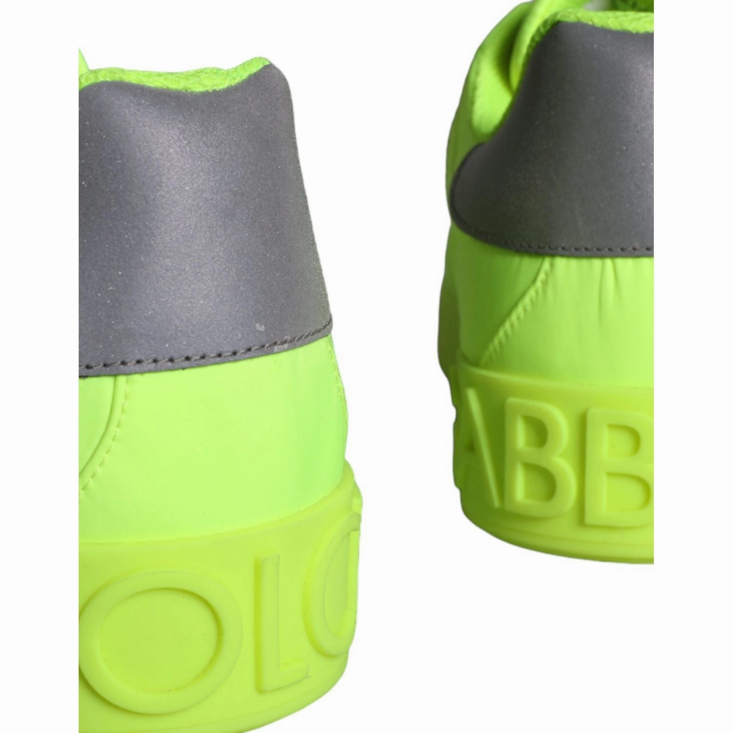 Silver Sneakers Ymca Dolce & Gabbana Neon Green Logo Tape Low Top Sneakers Shoes