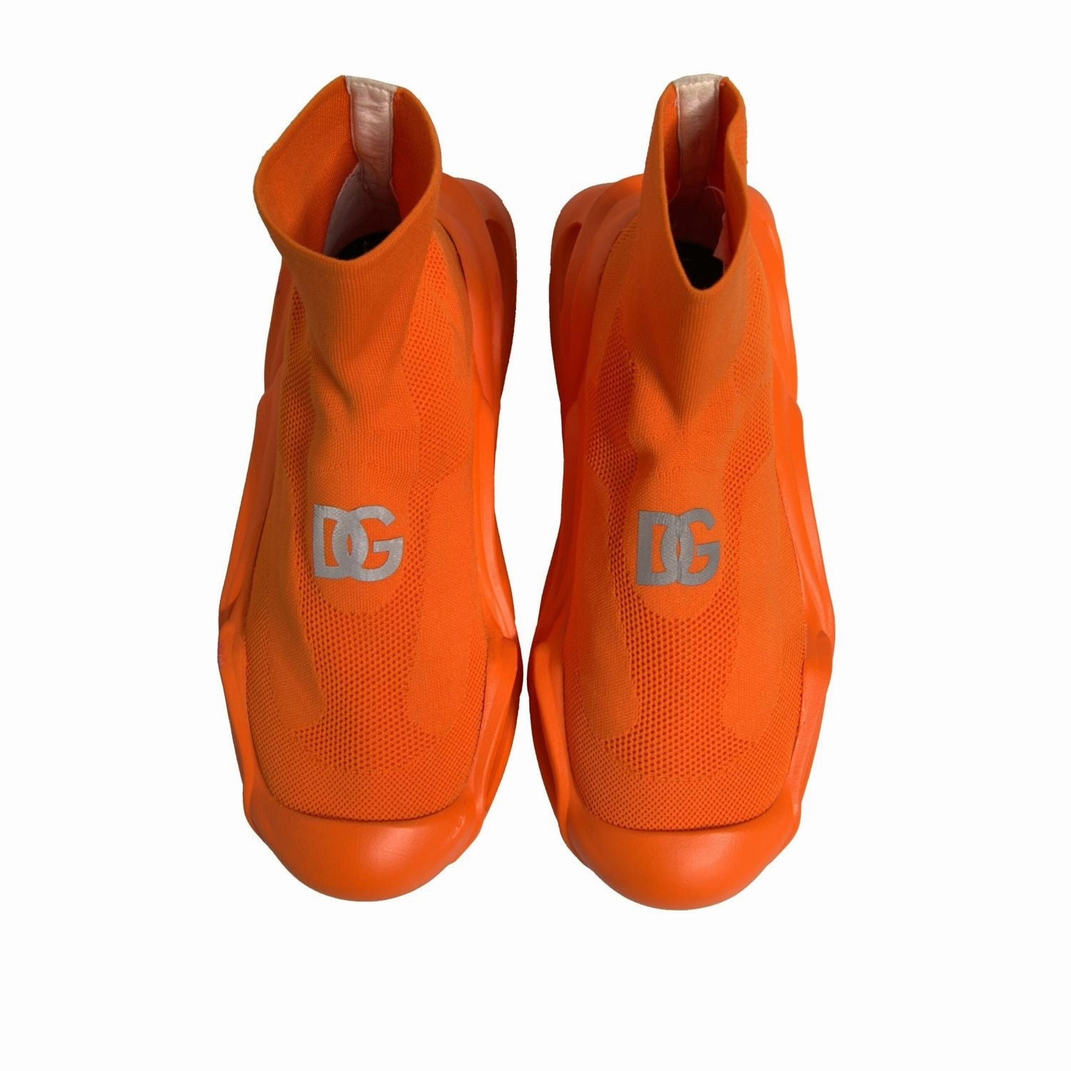 Sneakers Brand Dolce & Gabbana Orange Slip On Wave Socks Men Sneakers Shoes