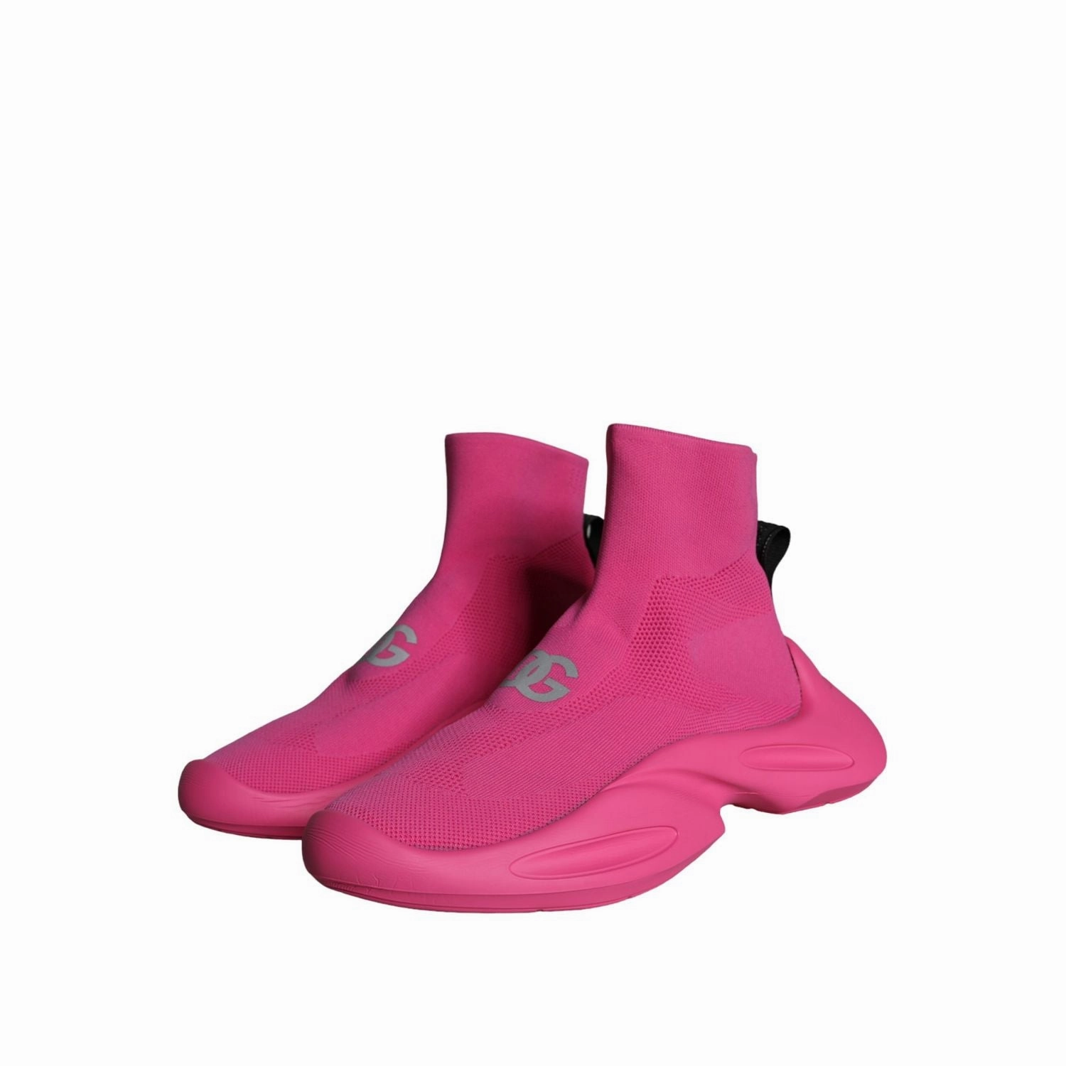 Best Sneakers For Teachers Dolce & Gabbana Pink Logo Print Slip On Socks Sneakers Shoes