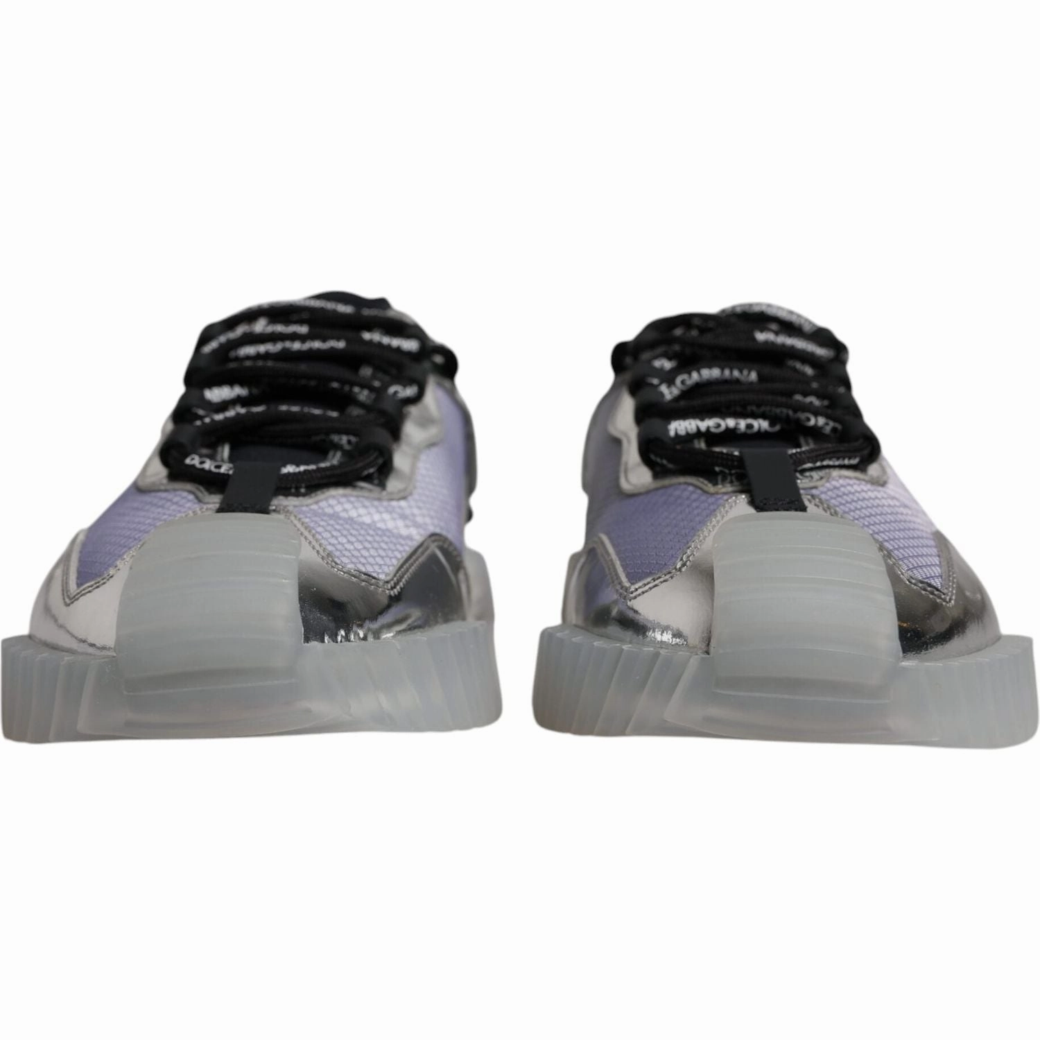 Dolce & Gabbana Silver Black Nylon NS1 Low Top Sneakers Shoes Rock And Candy Sneakers