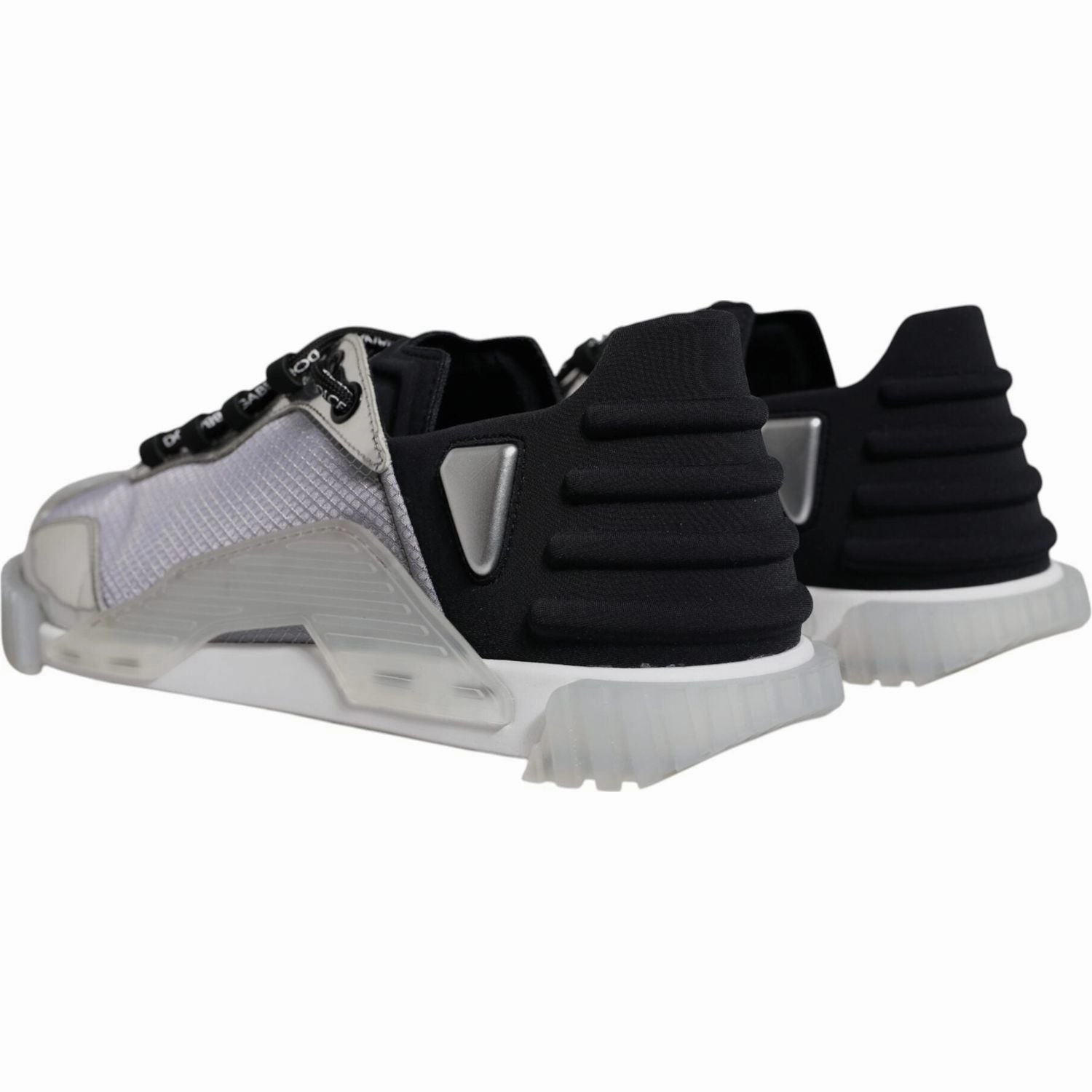 Dolce & Gabbana Silver Black Nylon NS1 Low Top Sneakers Shoes Bag Sneakers