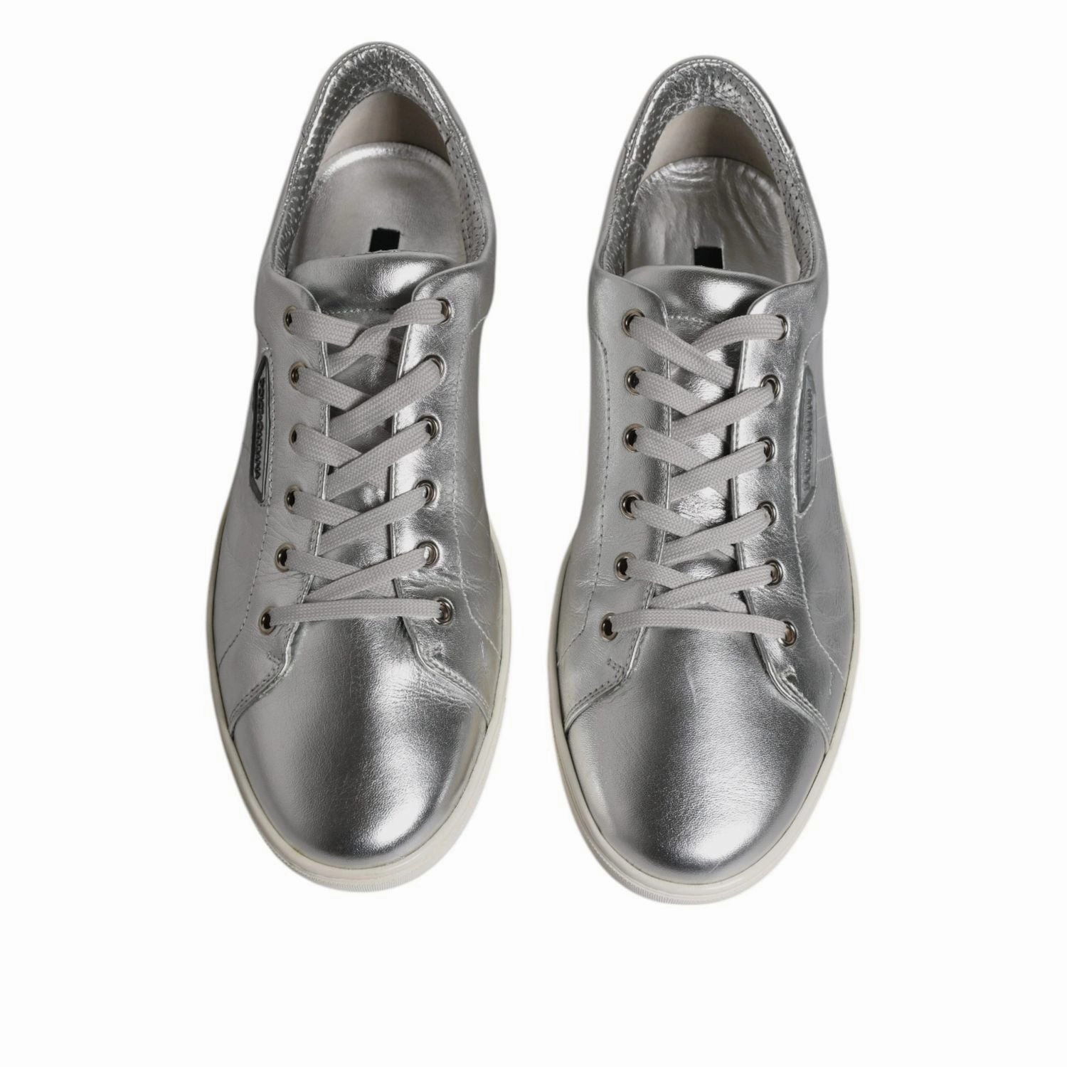 Dolce & Gabbana Silver London Low Top Leather Sneakers Shoes Sneakers Comfort