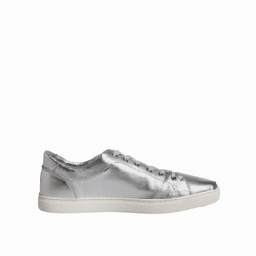 Road Runner Sneakers Dolce & Gabbana Silver London Low Top Leather Sneakers Shoes