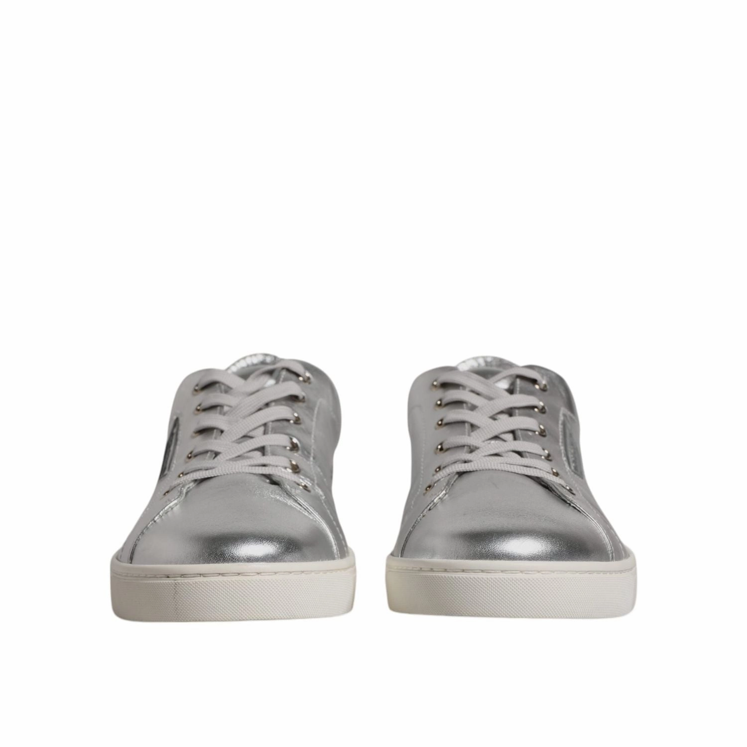 Best Exercise Sneakers Dolce & Gabbana Silver London Low Top Leather Sneakers Shoes