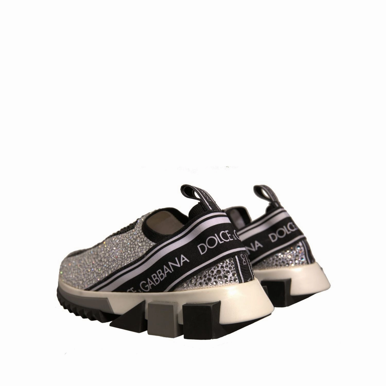 Sneakers To Wear With Dress Pants Dolce & Gabbana Silver Rhinestones Sorrento Sneakers Shoes