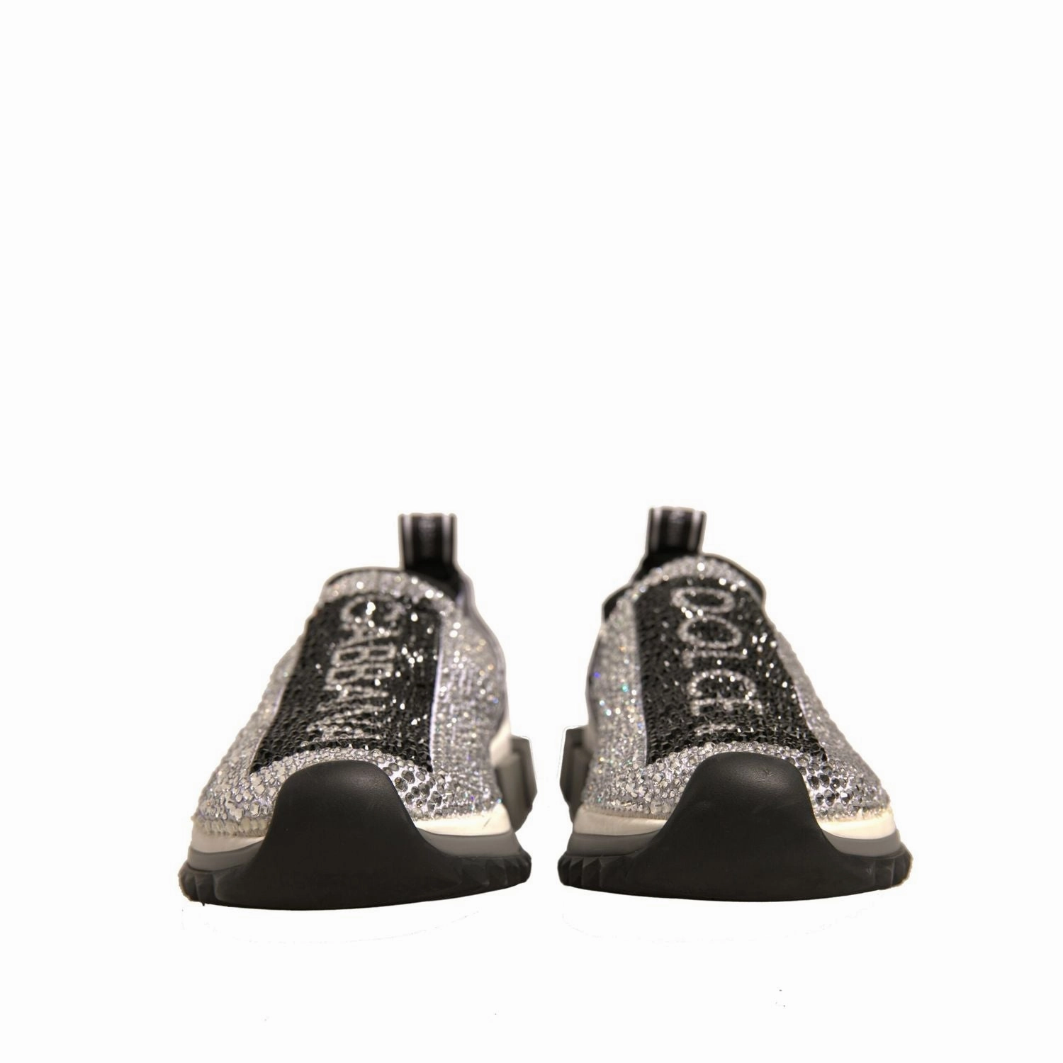 Sock Sneakers Dolce & Gabbana Silver Rhinestones Sorrento Sneakers Shoes