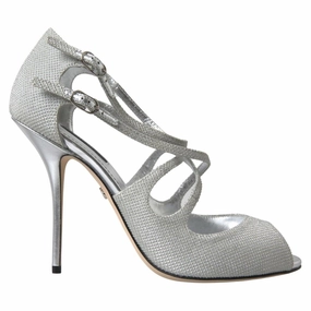 Dolce & Gabbana Silver Shimmers Sandals Heel Pumps Shoes Sandals Puma