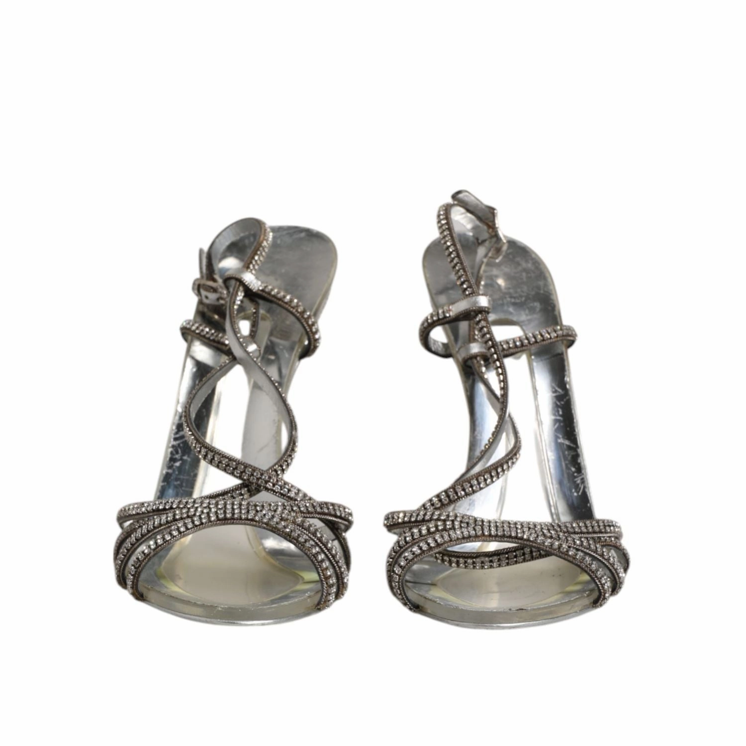 Dolce & Gabbana Silver Strass Ankle Strap Heels Sandals Shoes Sandals In St Lucia