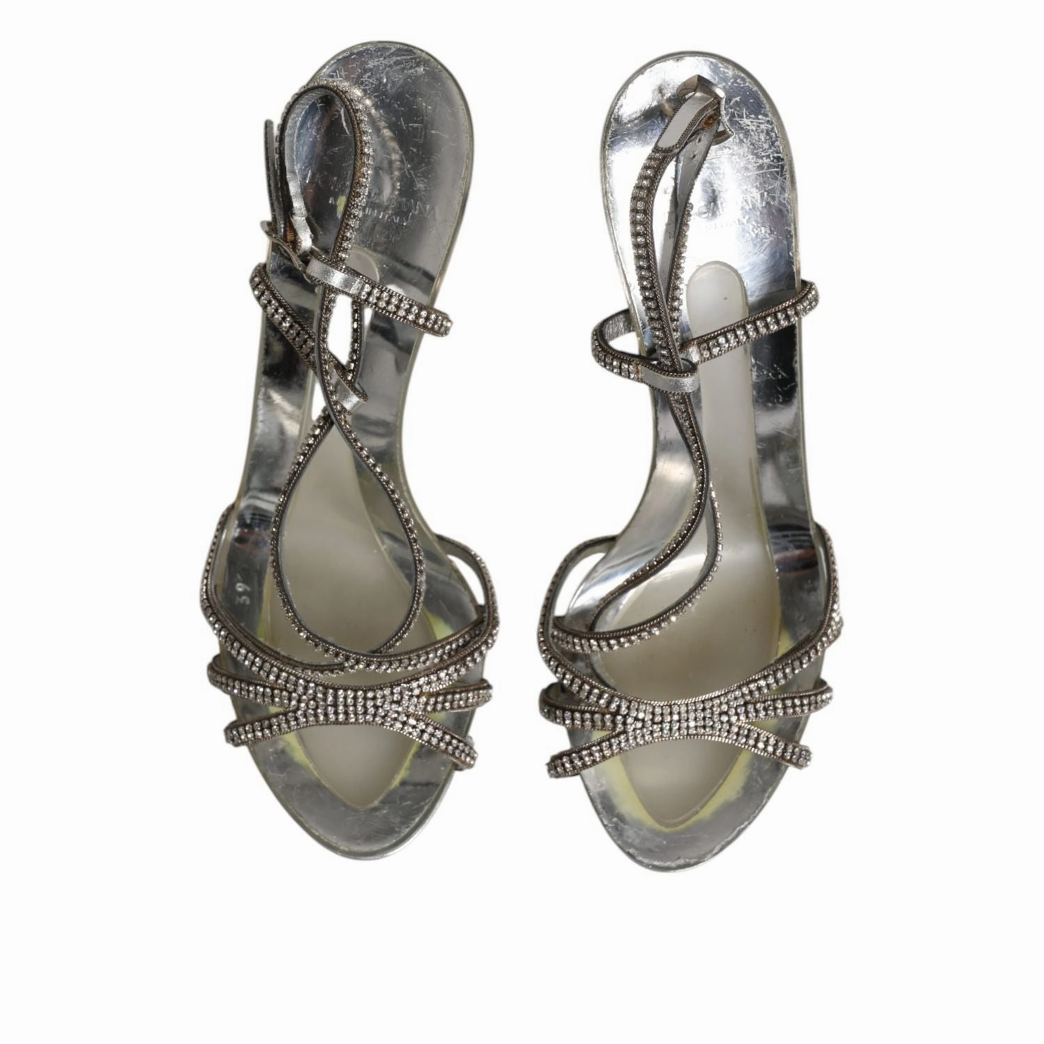 Dolce & Gabbana Silver Strass Ankle Strap Heels Sandals Shoes Jamaica Sandals Resort