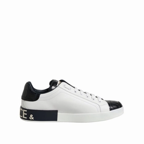 Machine Wash Sneakers Dolce & Gabbana White Black Leather Portofino Sneaker Shoes