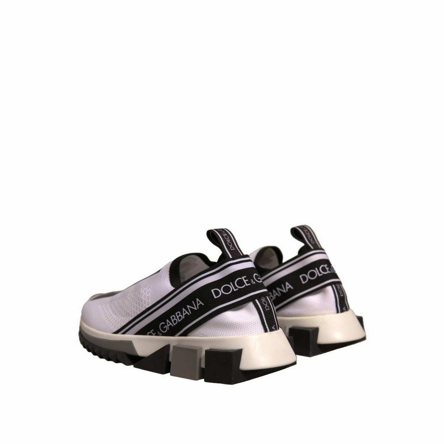 Affordable Running Sneakers Dolce & Gabbana White Black Slip On Sorrento Sneakers Shoes