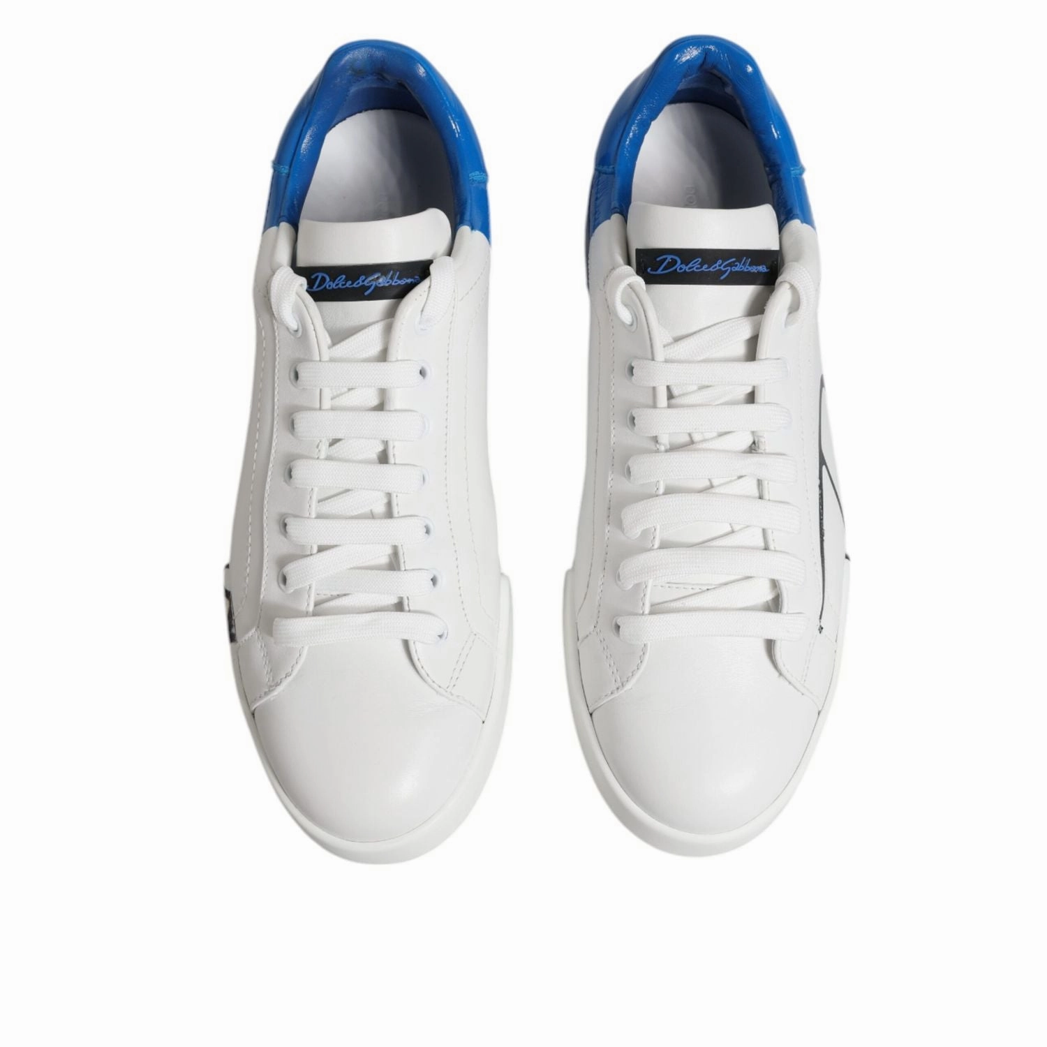Vans Casual Shoes Dolce & Gabbana White Blue Portofino Leather Sneakers Shoes