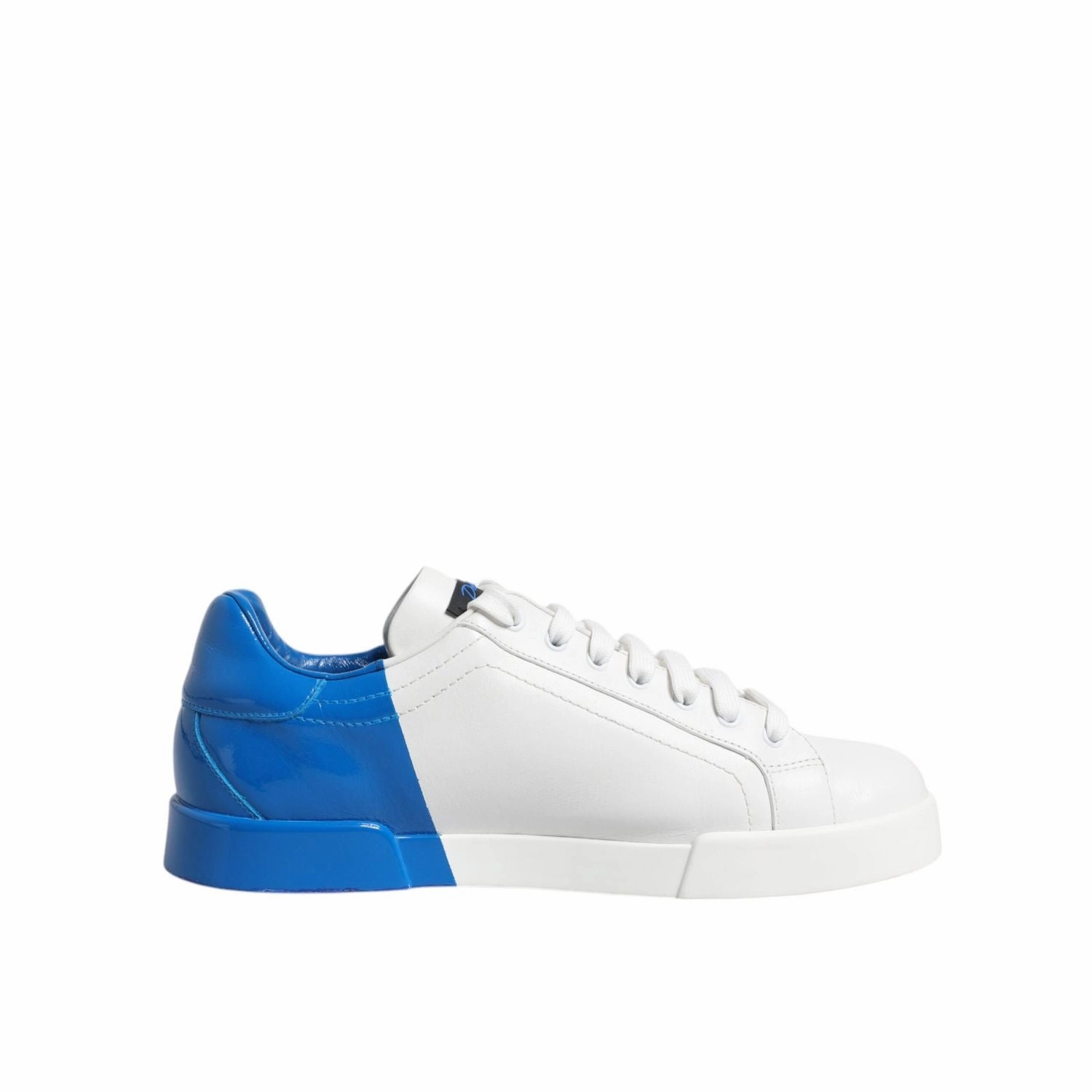 Casual Low Shoes Dolce & Gabbana White Blue Portofino Leather Sneakers Shoes