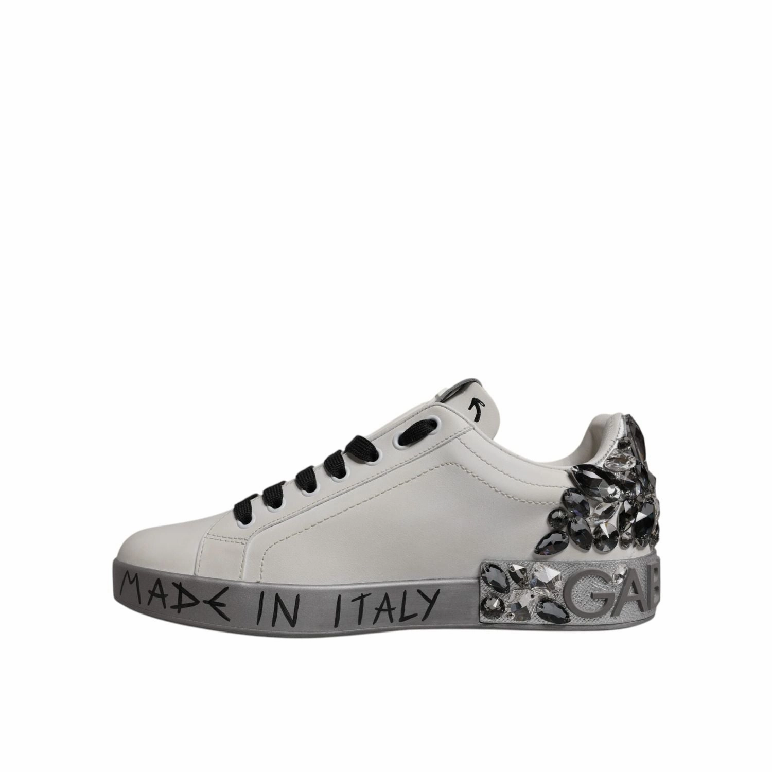 Dolce & Gabbana White Crystal Logo Portofino Sneakers Shoes History Of Sneakers