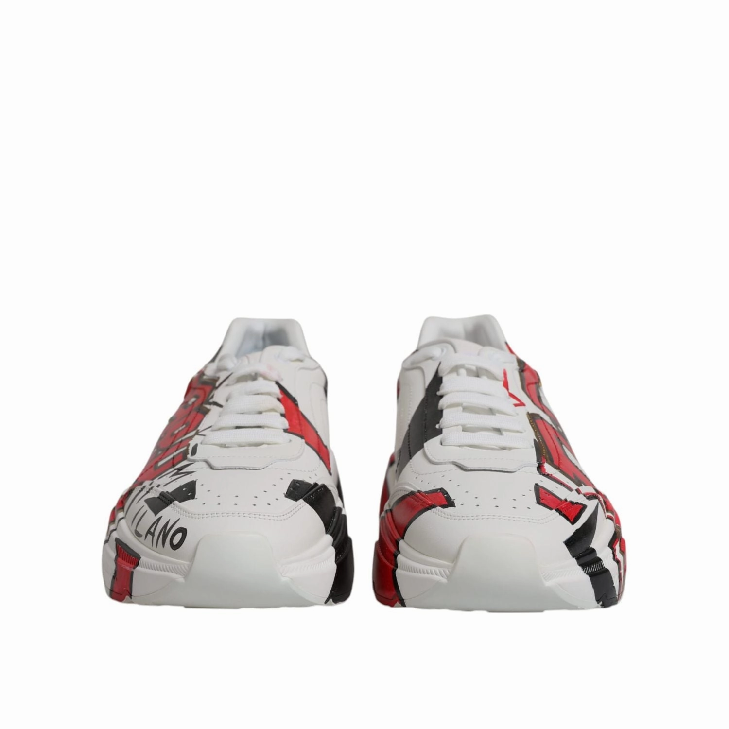 Dolce & Gabbana White Daymaster Hand Painted Sneakers Shoes Gowalk Sneakers
