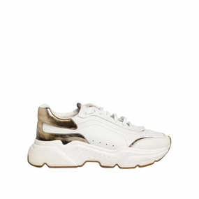 Dolce & Gabbana White Daymaster Leather Low Top Sneakers Shoes Inov Sneakers