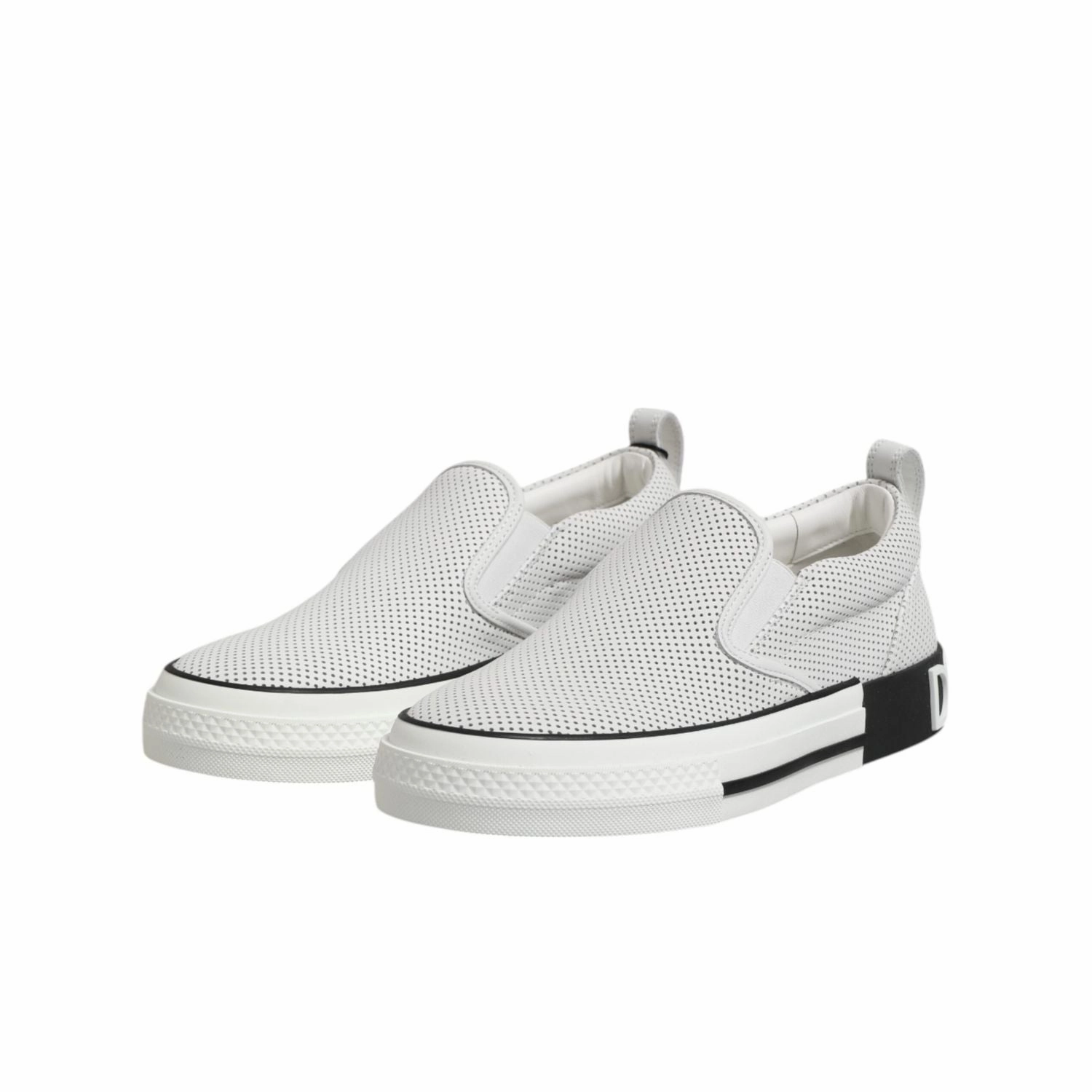 Club C Grounds Sneakers Dolce & Gabbana White Dotted Leather Slip On Men Sneakers Shoes