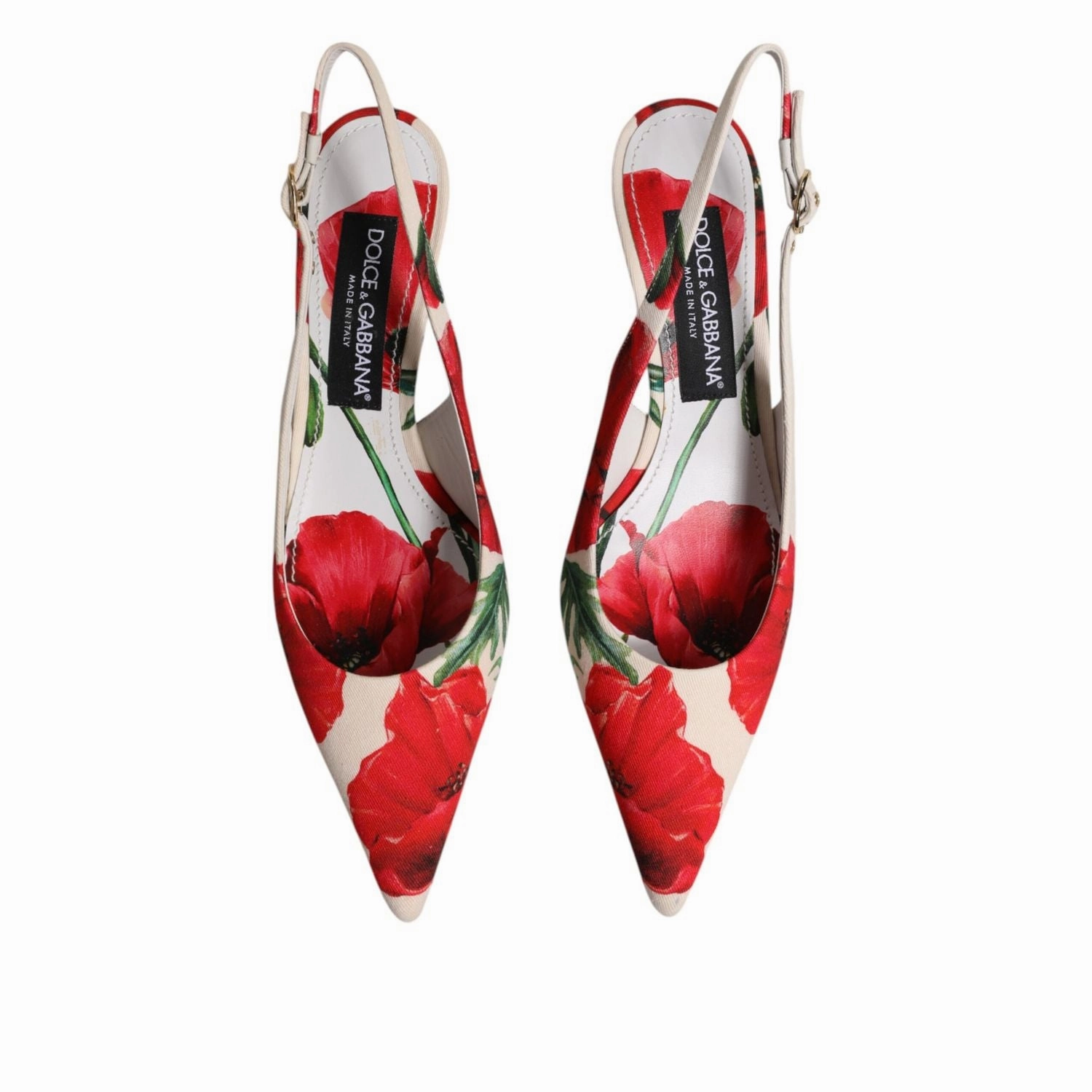 Dolce & Gabbana White Floral Heels Slingback Sandals Shoes Sandals Resort Montego Bay Jamaica