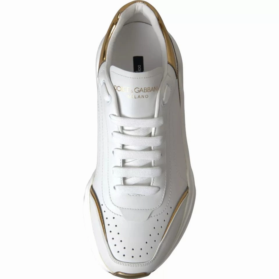 Mui Mui Sneakers Dolce & Gabbana White Gold DAYMASTER Leather Sneakers Men Shoes