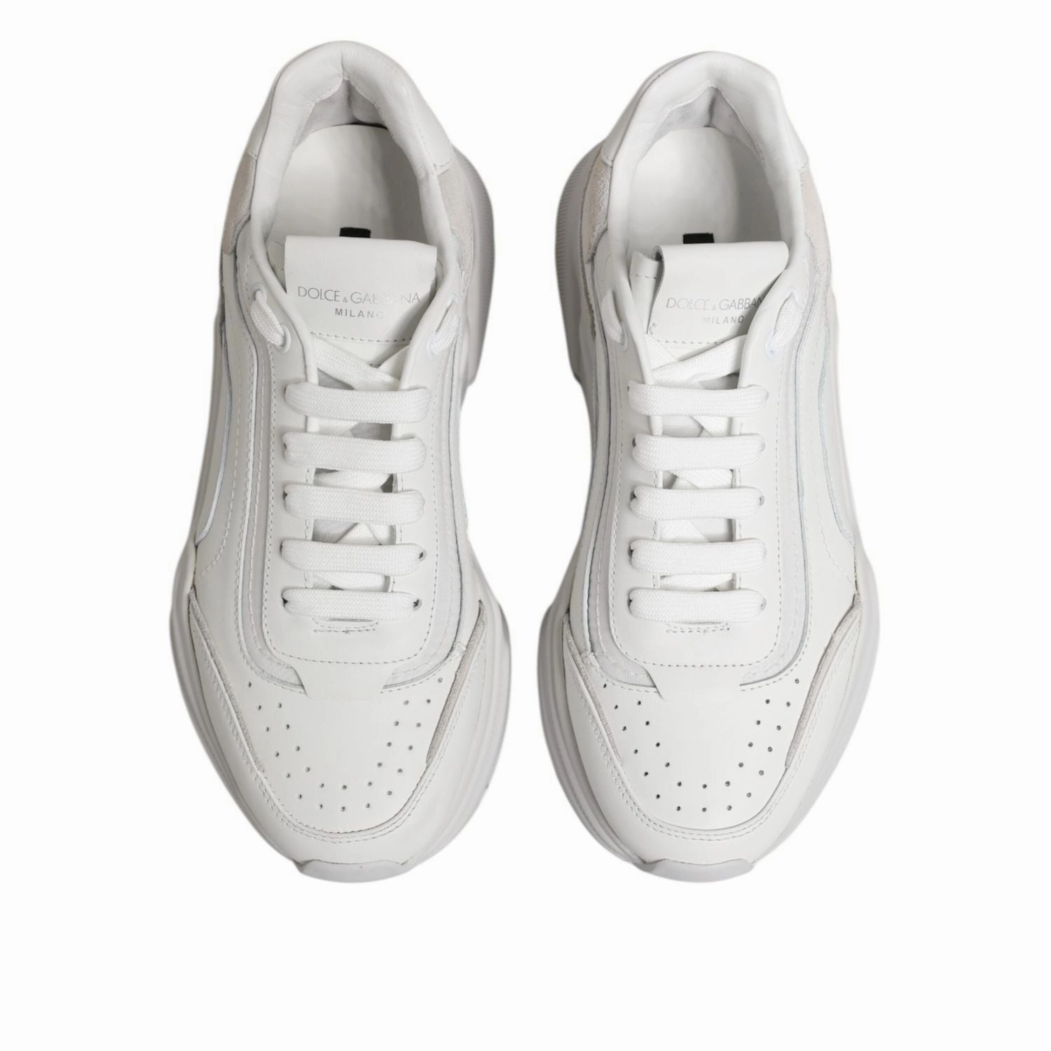 Dolce & Gabbana White Leather Daymaster Low Top Sneakers Shoes Bekett Sneakers