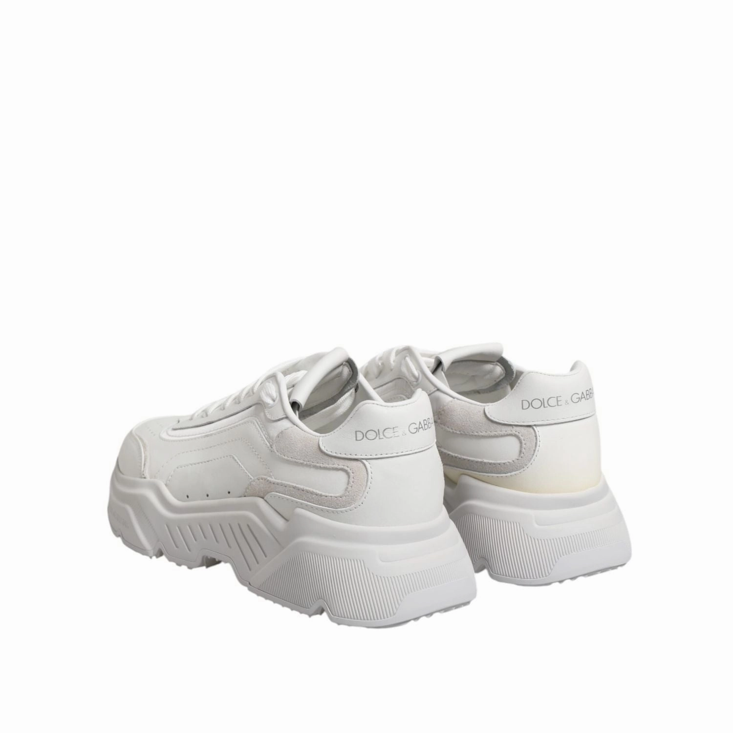 Tracking Sneakers Dolce & Gabbana White Leather Daymaster Low Top Sneakers Shoes