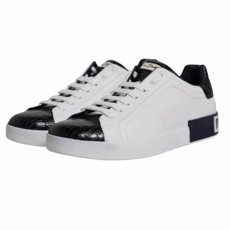 G Fazos Sneakers Dolce & Gabbana White Leather Logo Portofino Sneaker Shoes