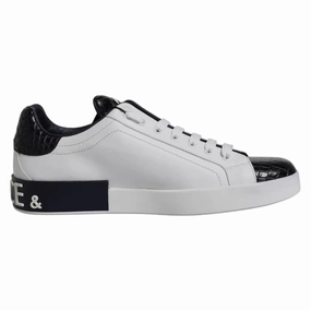 Dolce & Gabbana White Leather Logo Portofino Sneaker Shoes Sneakers Goose