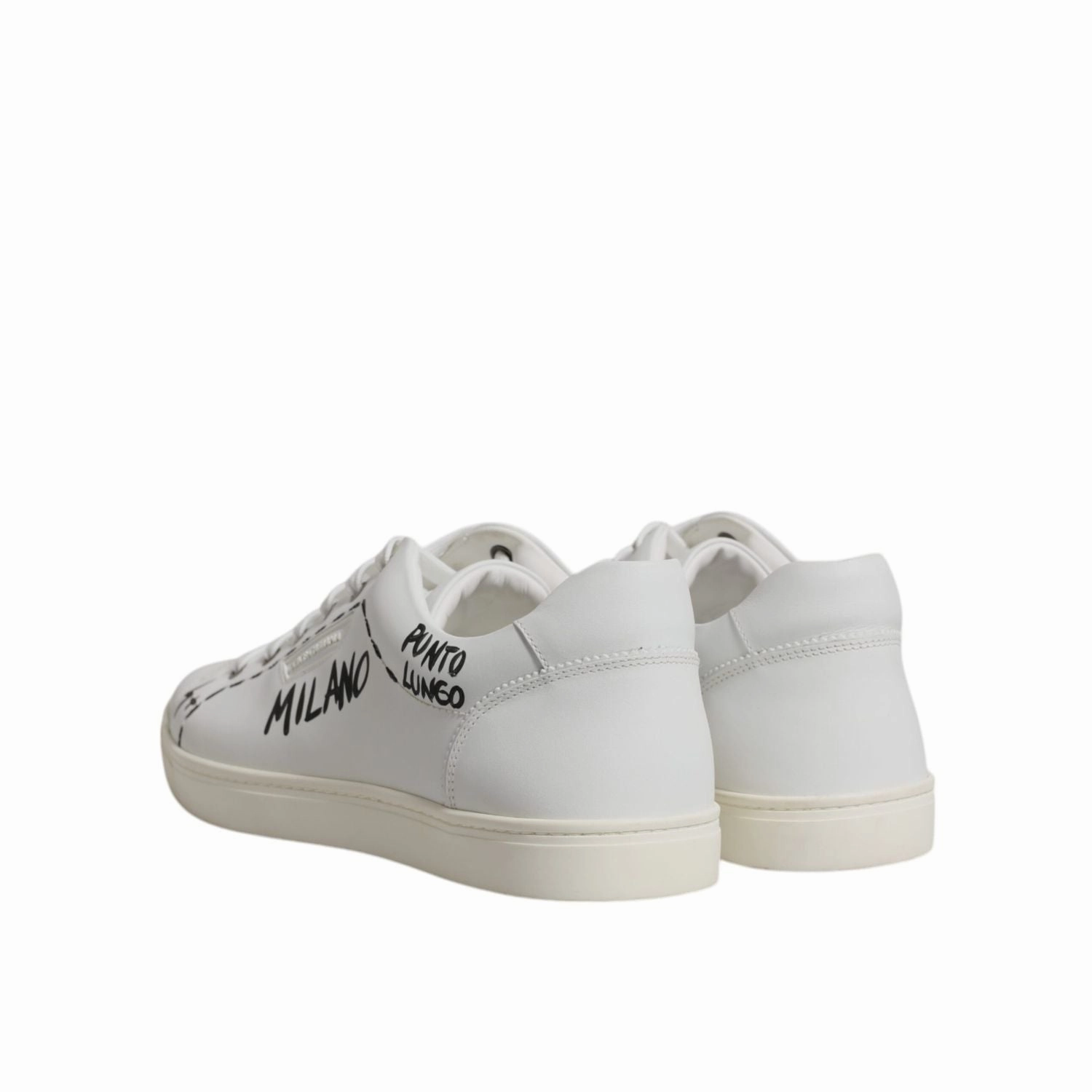 Em Sneakers Dolce & Gabbana White Leather Milano Low Top Sneakers Shoes