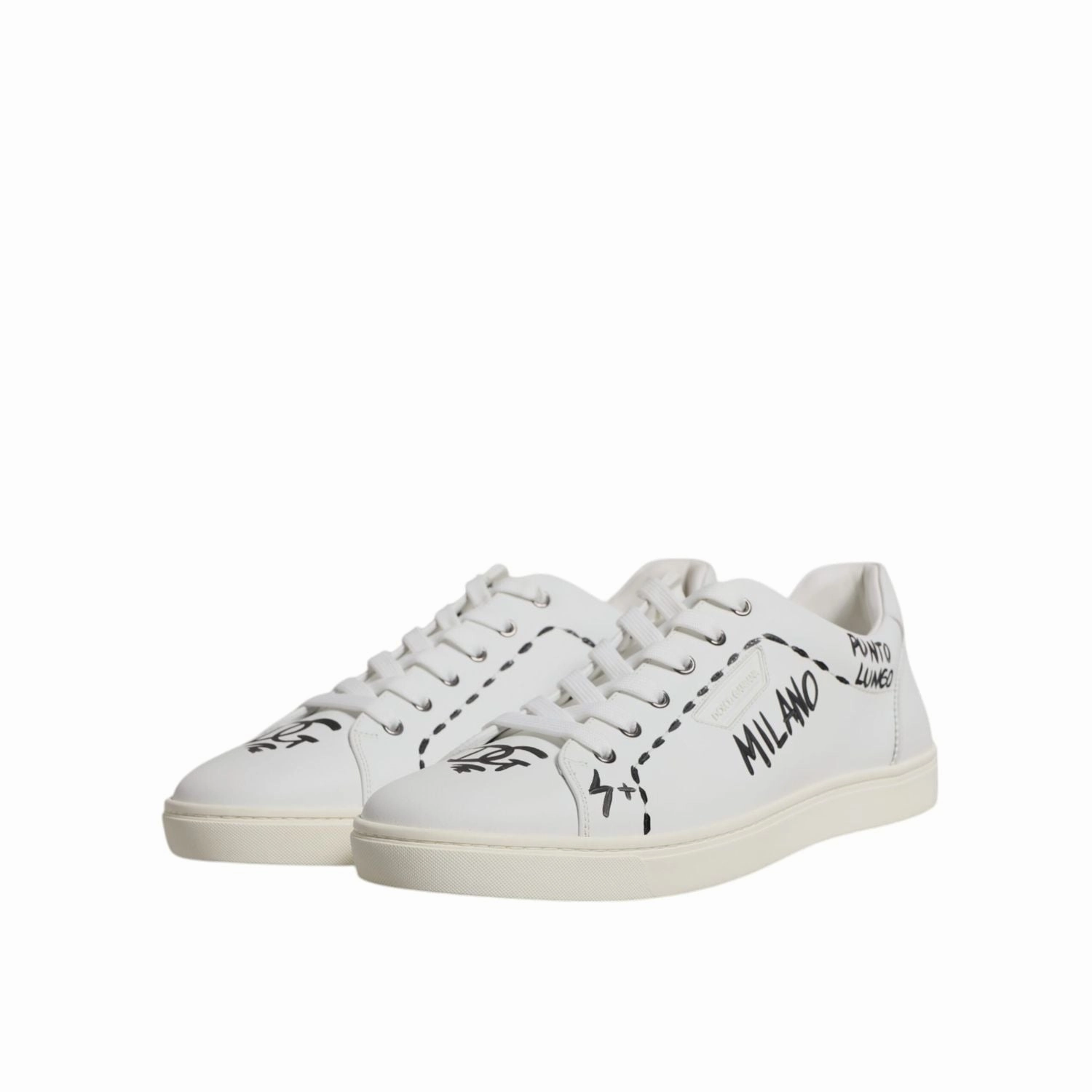 World's Costliest Sneakers Dolce & Gabbana White Leather Milano Low Top Sneakers Shoes