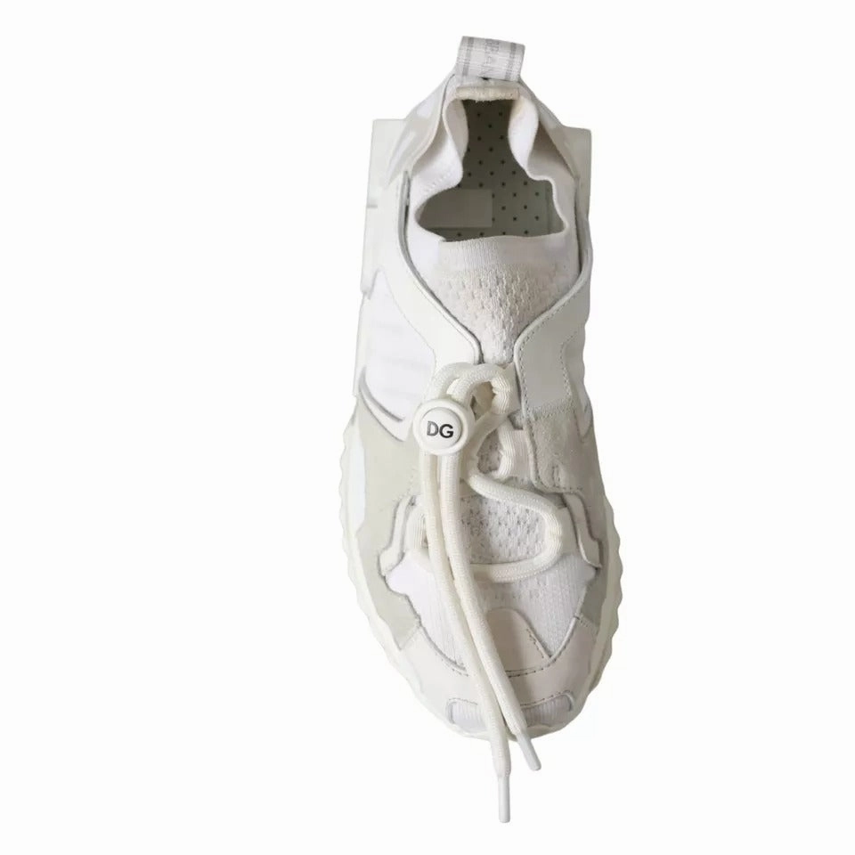 Non Slippery Sneakers Dolce & Gabbana White Mesh Sorrento Trekking Sneakers Shoes