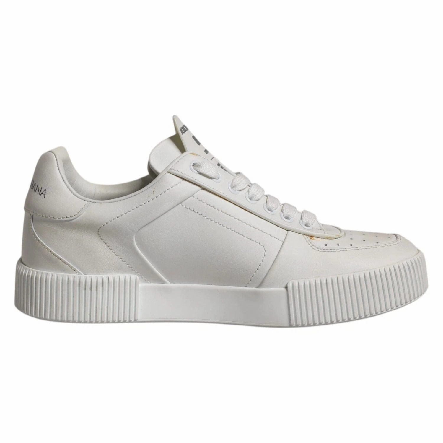 Plain Sneakers Dolce & Gabbana White Miami Leather Low Top Sneakers Shoes