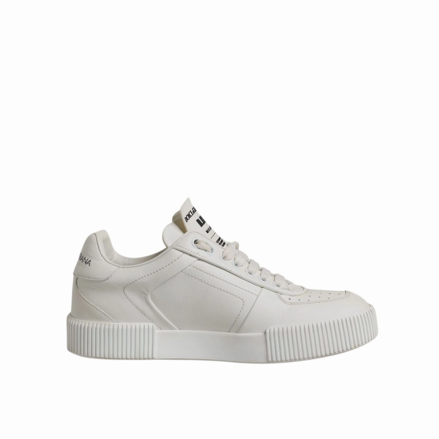 Dolce & Gabbana White Miami Leather Low Top Sneakers Shoes Wide High Top Sneakers