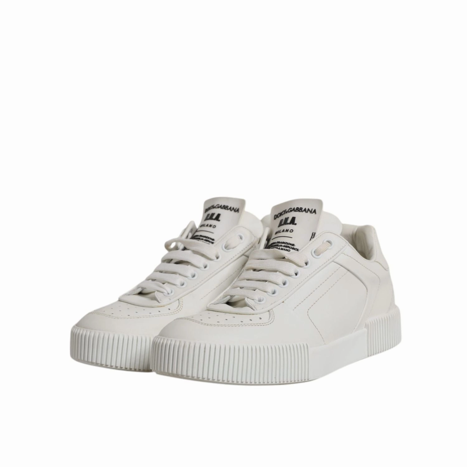 Recycled Sneakers Dolce & Gabbana White Miami Leather Low Top Sneakers Shoes