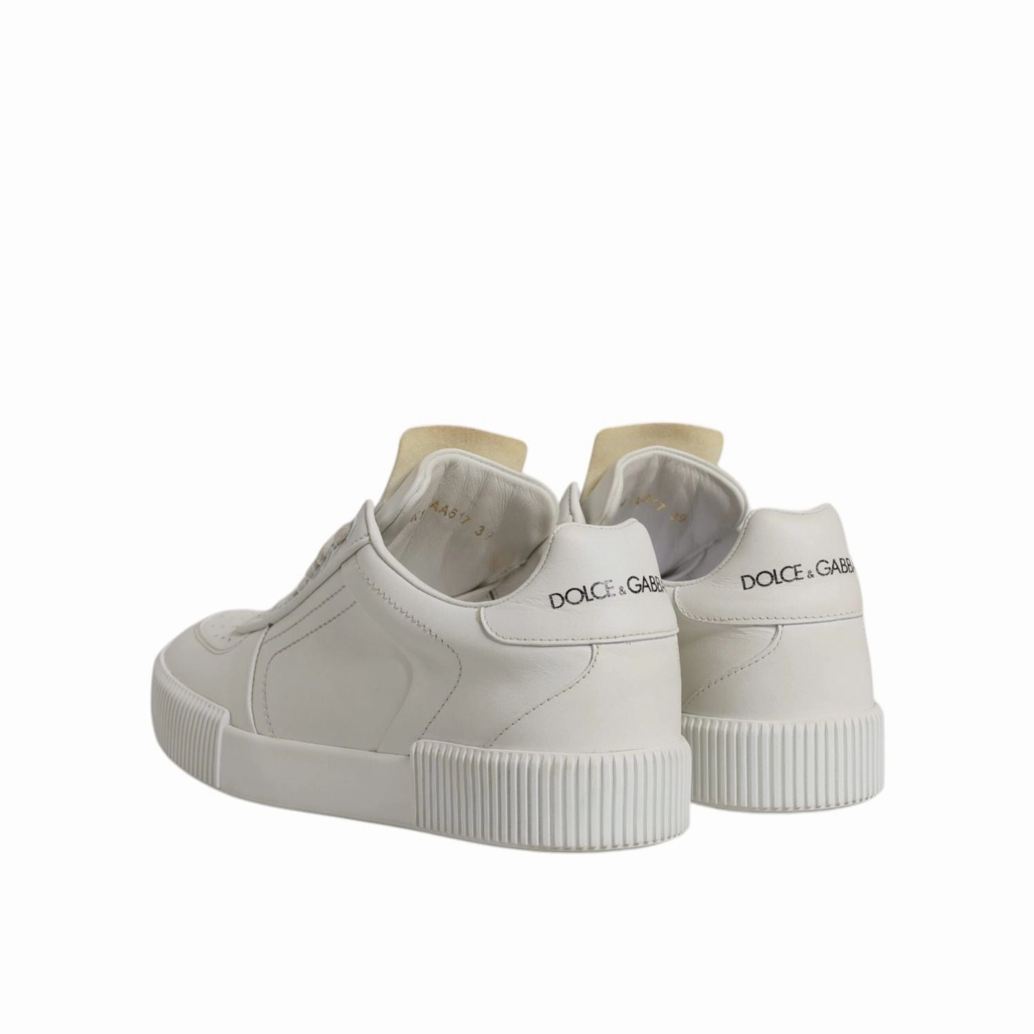 Canvas Tennis Sneakers Dolce & Gabbana White Miami Leather Low Top Sneakers Shoes