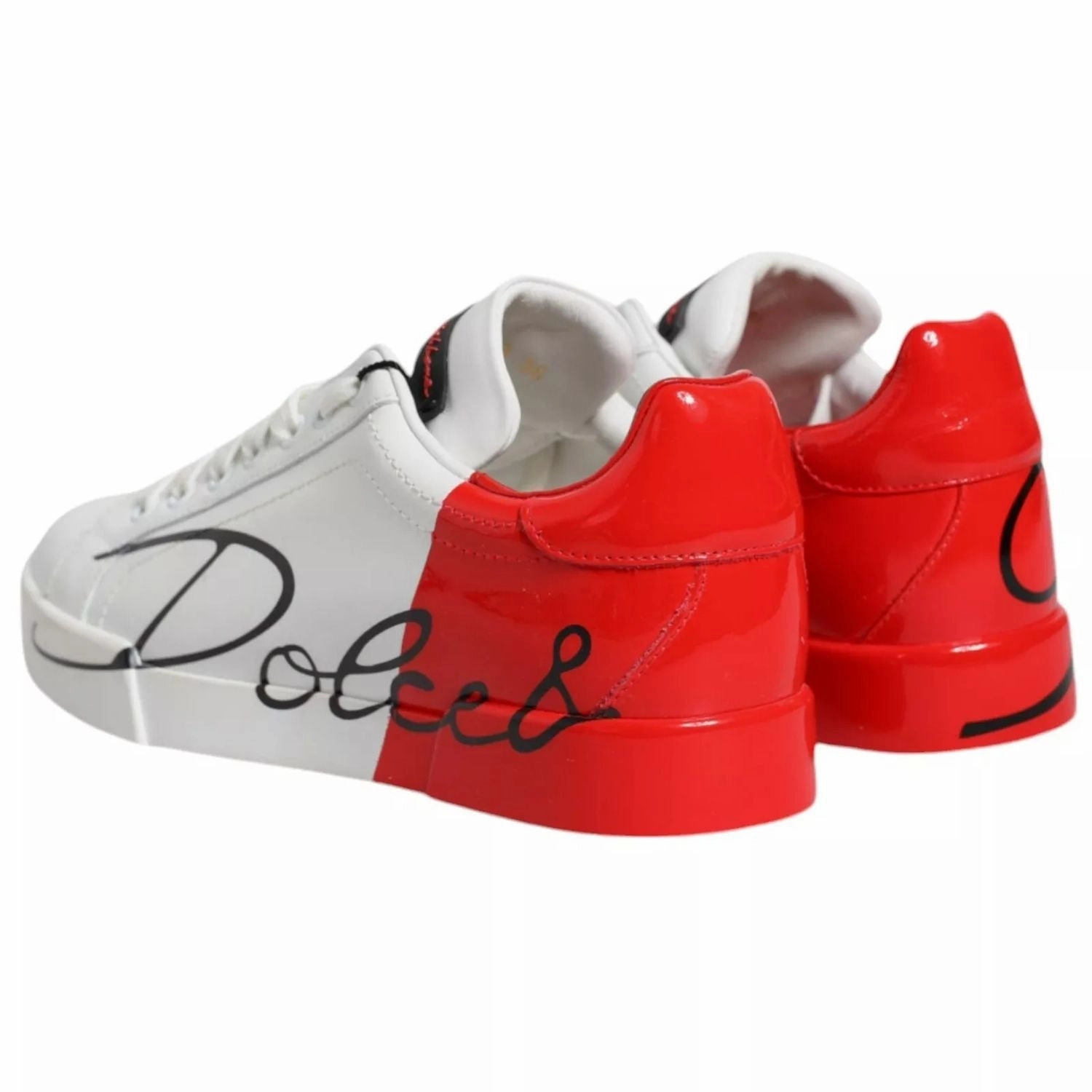 Dolce & Gabbana White Red Portofino Low Top Sneakers Shoes Tough Mudder Sneakers
