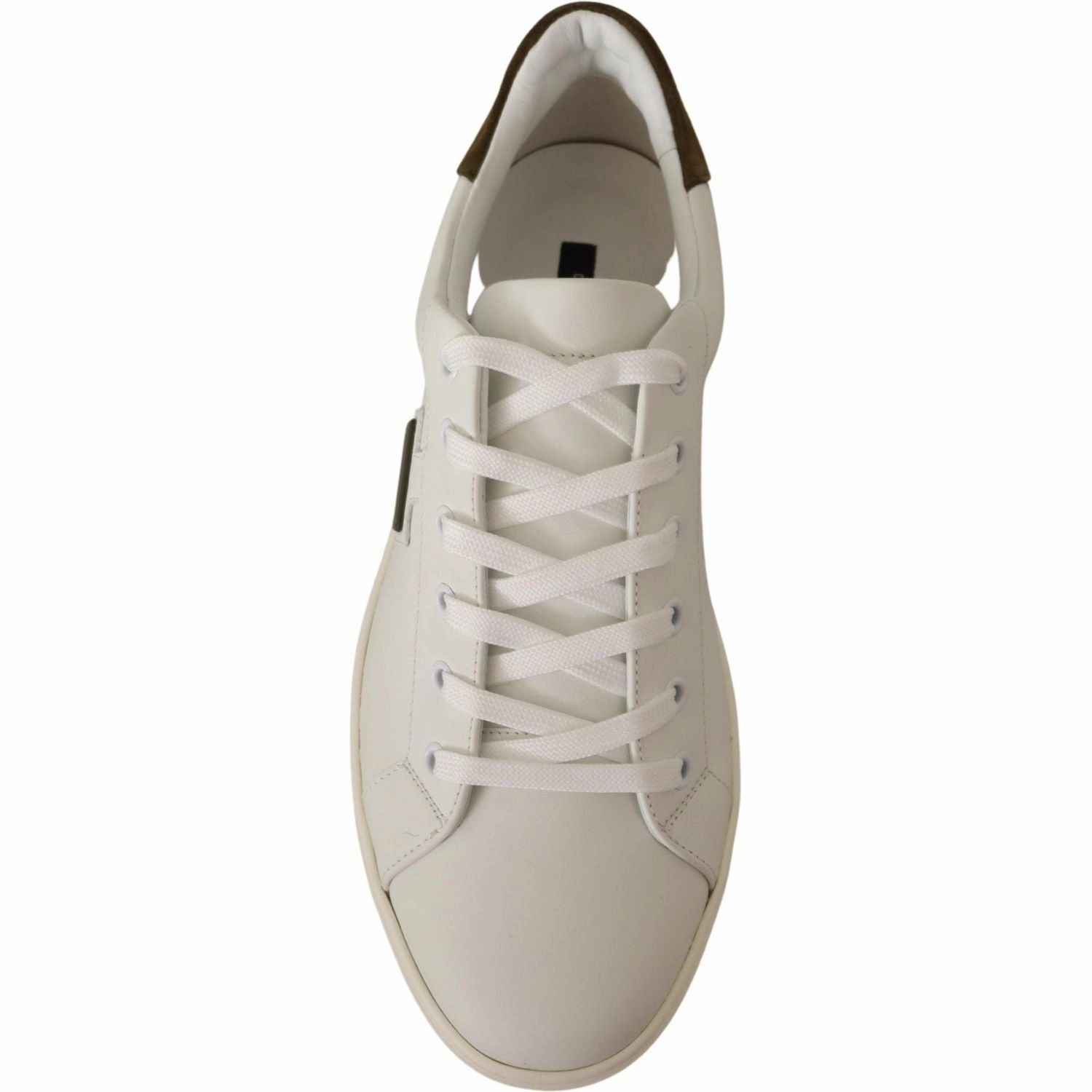 Drop Casual Shoes Dolce & Gabbana White Suede Leather Mens Low Tops Sneakers