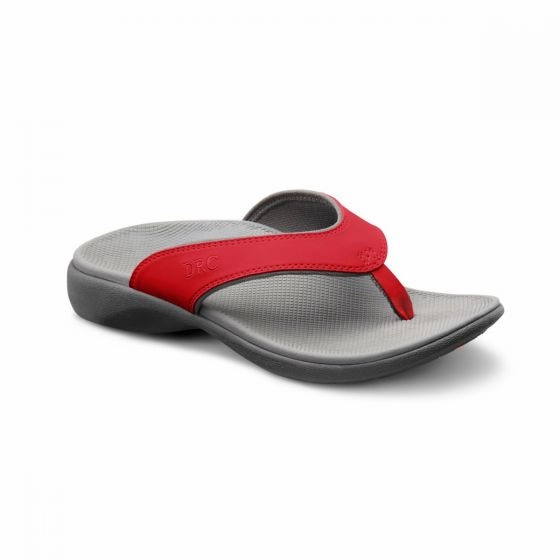 Hibiscus Flip Flops Dr. Comfort Women's Sandals - Shannon - Red