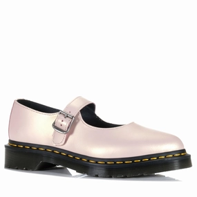 Queen Letizia Flat Shoes Dr Martens Elphie MJ Powder Pink/Gold