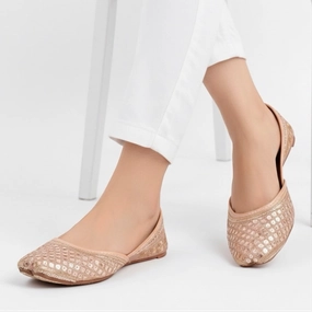 Cheap Silver Flat Shoes M0740 khussa