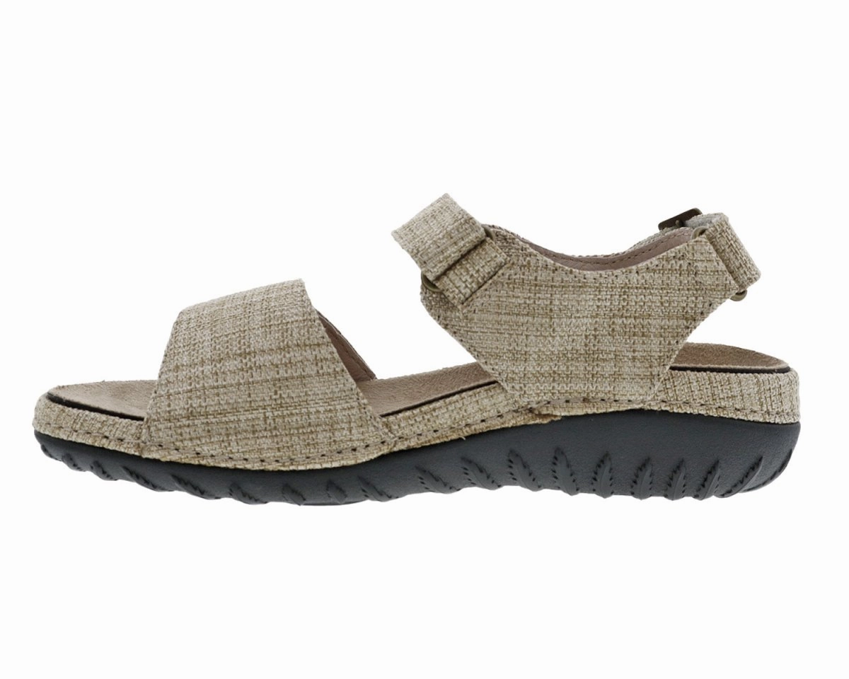 Drew Workaround Women Hook And Loop Sandal In Natural Fabric Sandals Church Moreno Valley