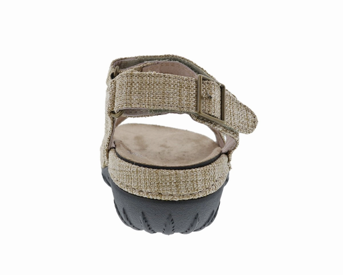 Gem Sandals Drew Workaround Women Hook And Loop Sandal In Natural Fabric