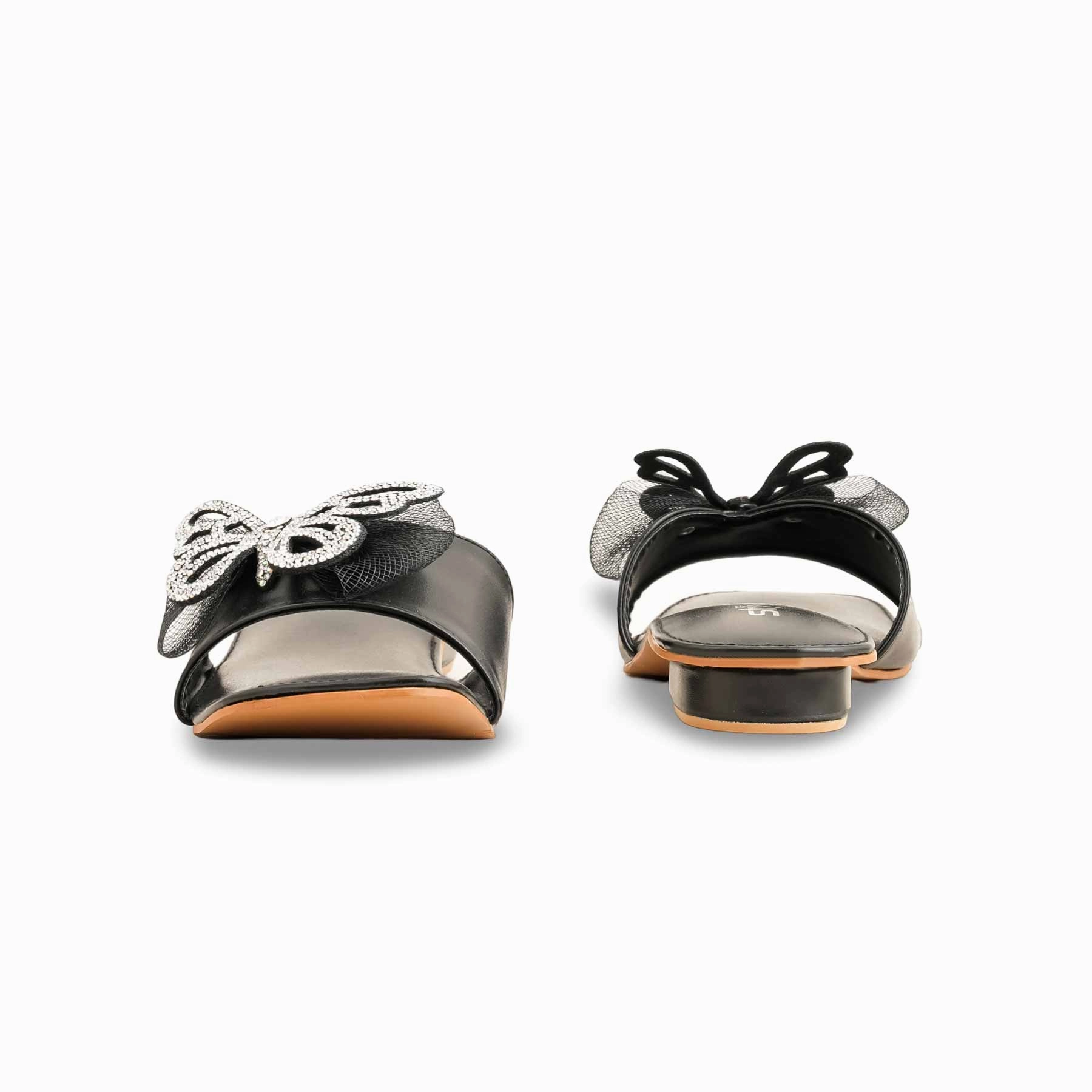 Black Fancy Women Slipper FN7953 Bravest Toe Slippers