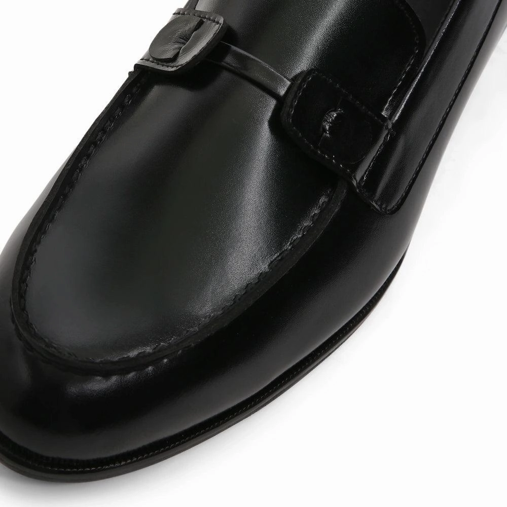 Baldwin - Black Slip On Loafers Bow