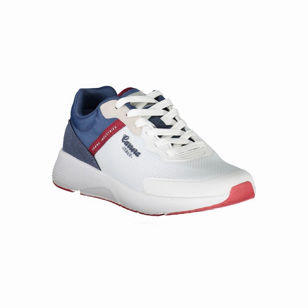 Sleek White Sports Sneakers with Contrast Accents New Trend Casual Shoes
