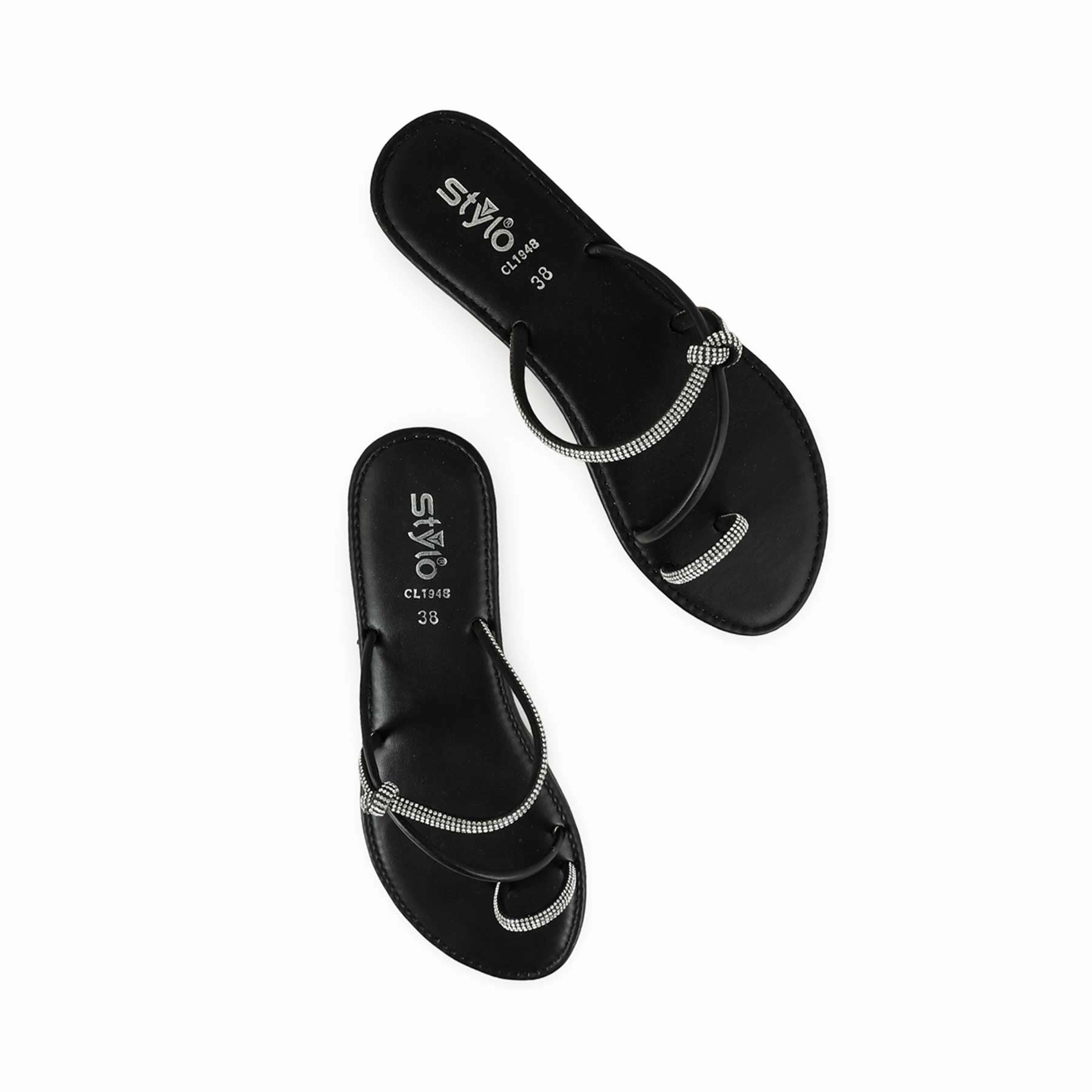 Spd Compatible Casual Shoes Black Casual Chappal CL1948