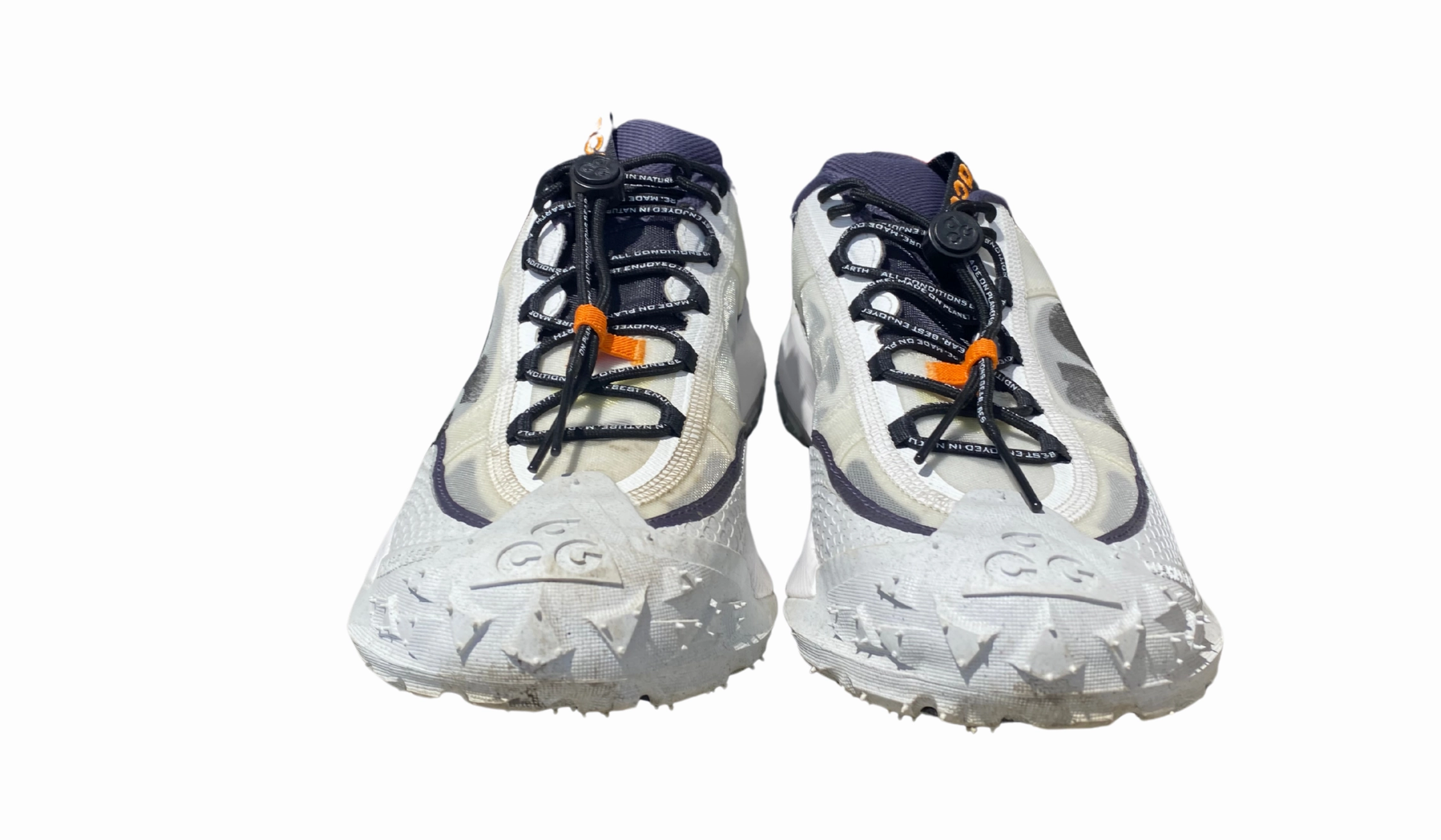 Used Nike ACG Mountain Fly 2 Low White Bright Mandarin Asics Trail Shoes