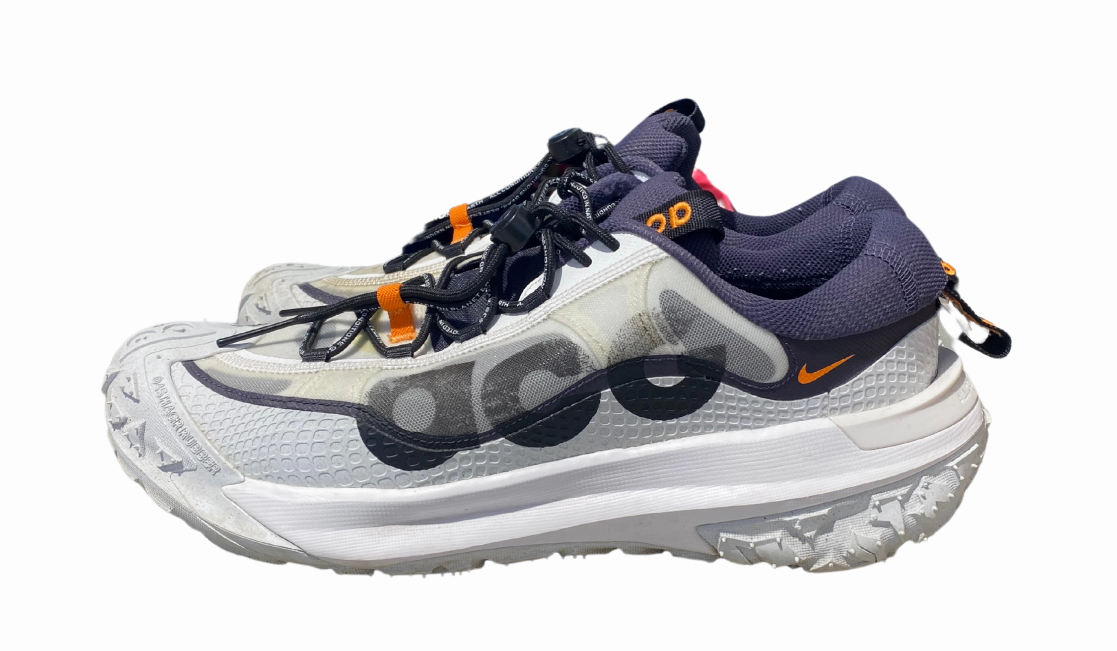 Asics Stefon Diggs Shoe Used Nike ACG Mountain Fly 2 Low White Bright Mandarin