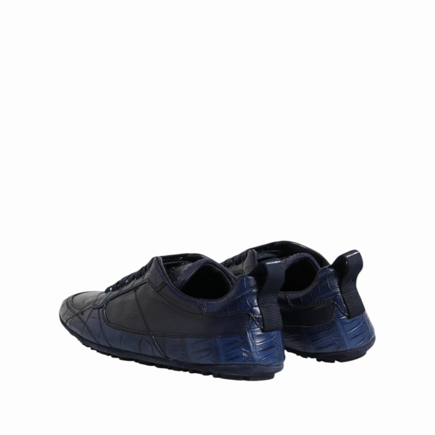 Boat Sneakers Dolce & Gabbana Dark Blue Leather Low Top Men Sneakers Shoes