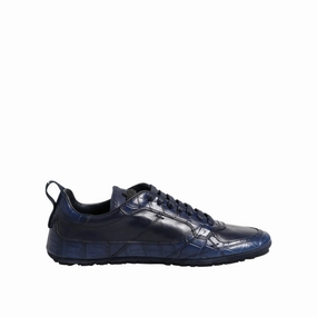 Dolce & Gabbana Dark Blue Leather Low Top Men Sneakers Shoes Steve Madden Bridal Sneakers